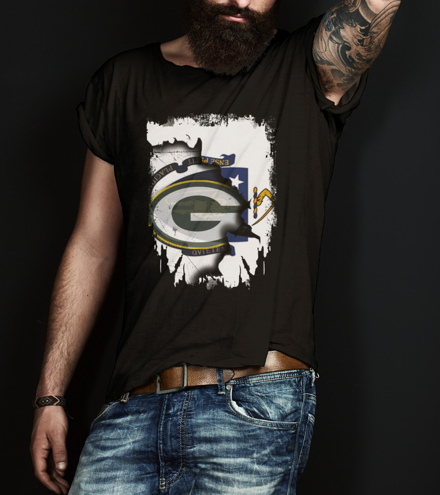 Massachusetts Pride With Packers Logo Integration T-Shirt