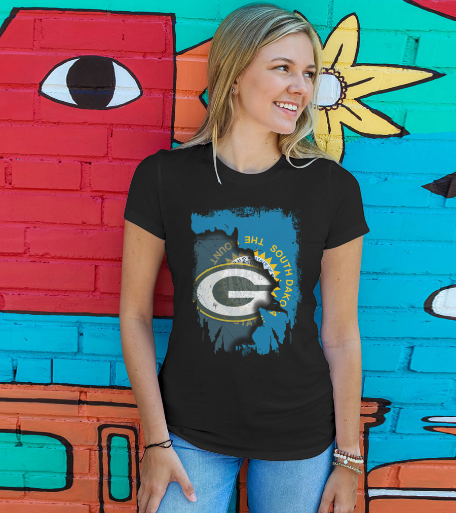 South Dakota Pride With Green Bay Packers Logo And State Seal T-Shirt