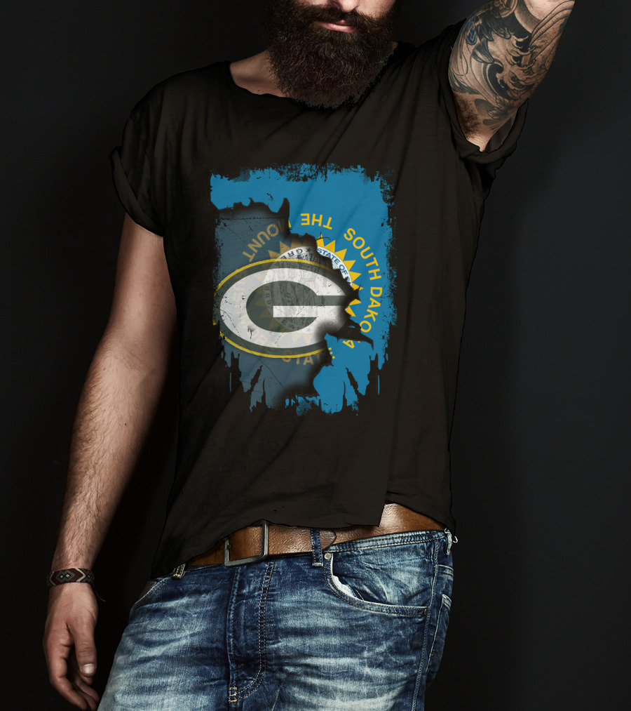 South Dakota Pride With Green Bay Packers Logo And State Seal T-Shirt
