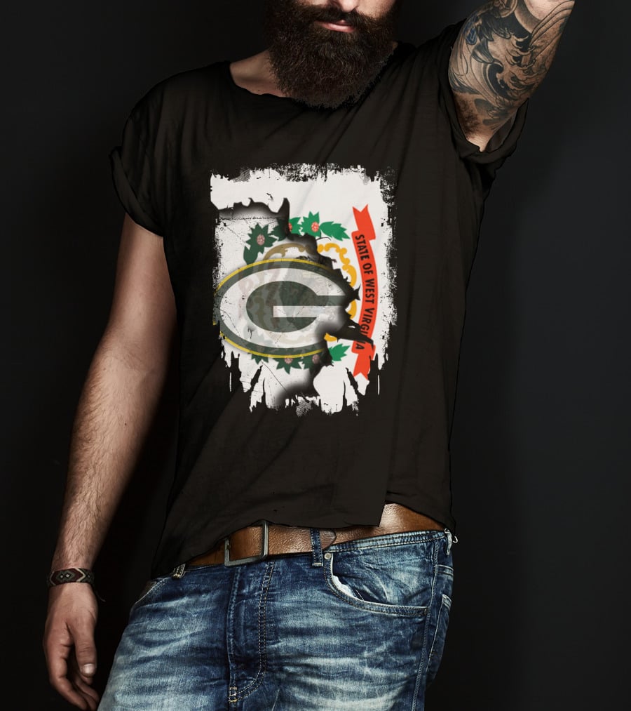 State Of West Virginia Packers Logo Collaboration T-Shirt