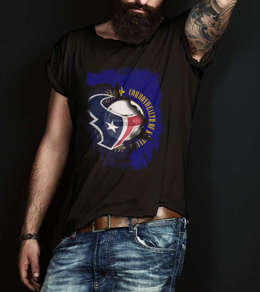 Commonwealth Of Kentucky With Texas Football Emblem T-Shirt