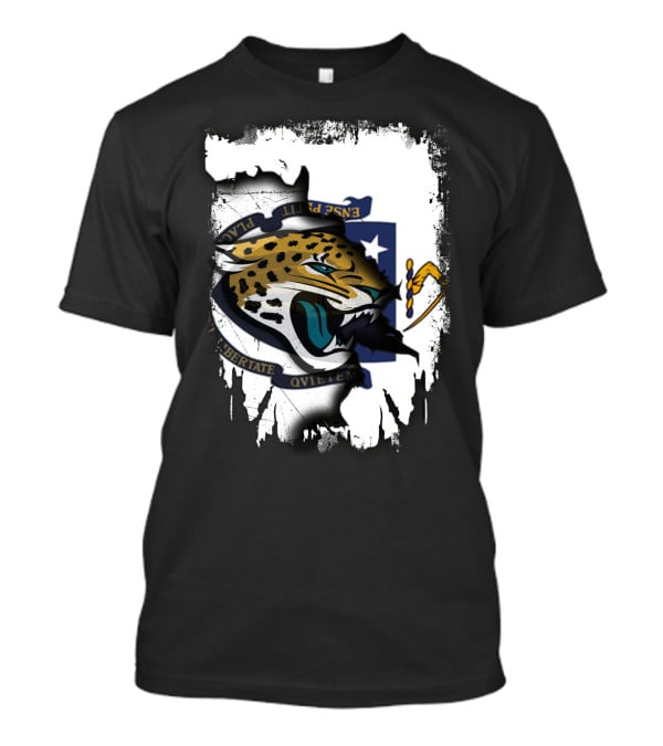 Massachusetts State Flag With Jaguar Head Emblem T-Shirt