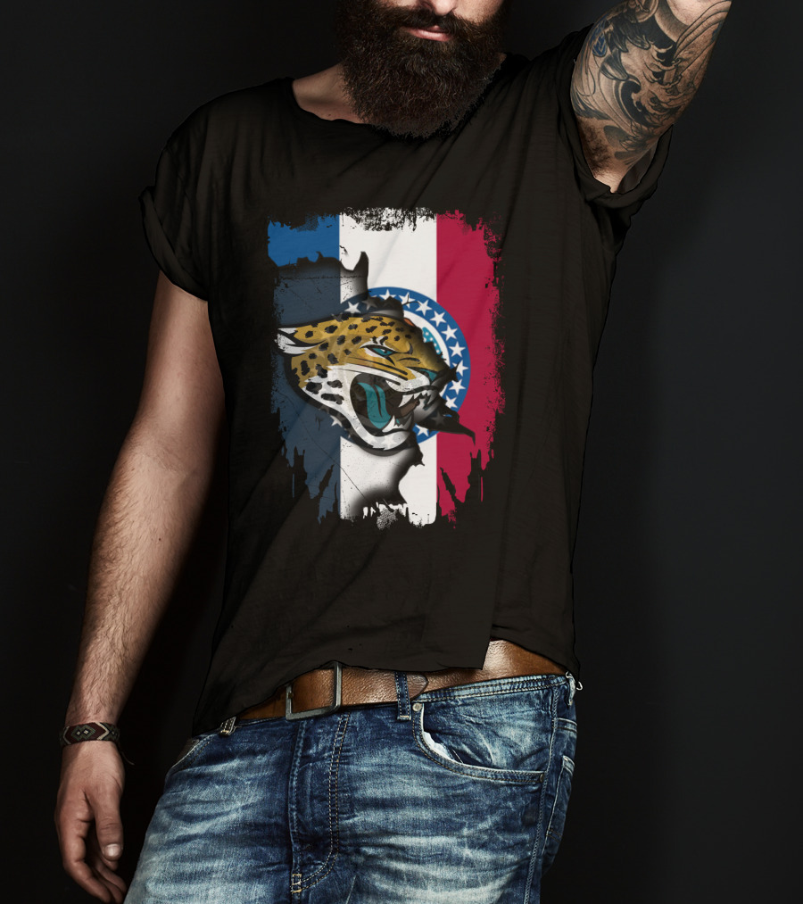 Missouri Flag With Jaguars Roaring Spirit T-Shirt
