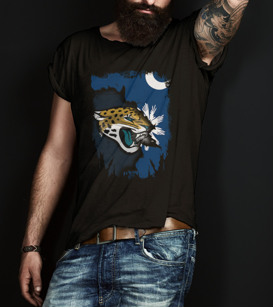 Together South Carolina Jaguars State Pride Moon Palmetto T-Shirt