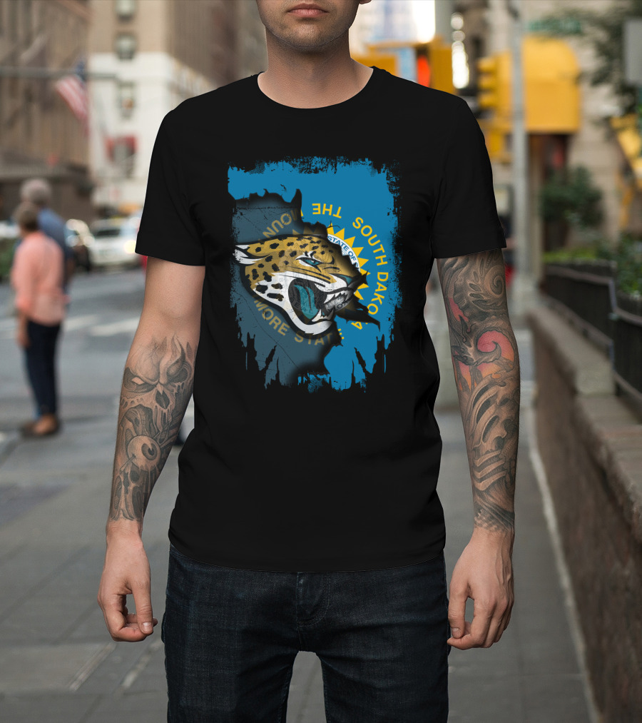 South Dakota State With Jaguars And Flag T-Shirt