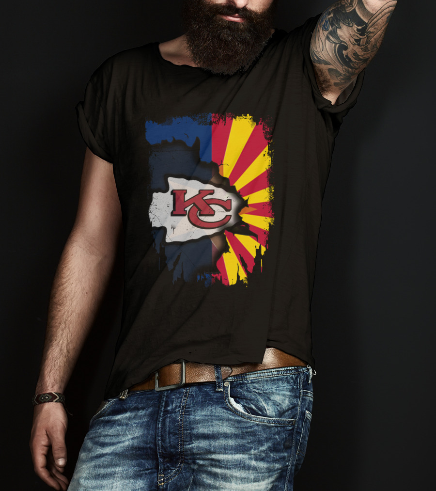 Arizona Sun With Kansas City Chiefs Logo Fusion T-Shirt