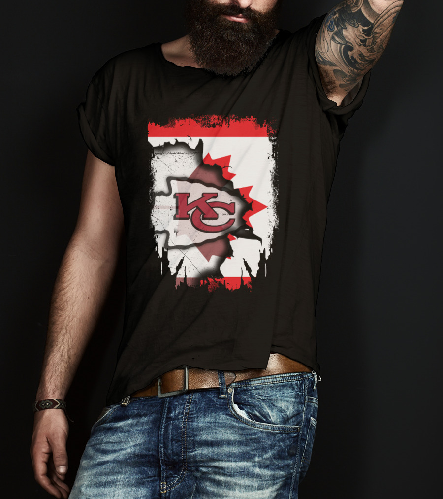 KC Chiefs Canada Unity Flag T-Shirt
