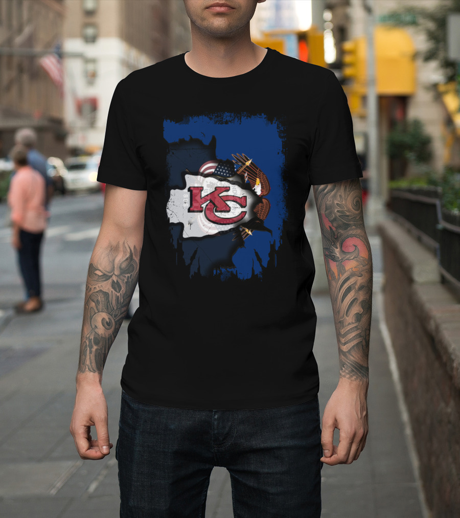 Together Utah KC Chiefs American Flag Eagle T-Shirt