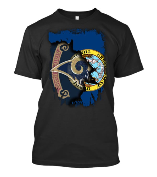 State Of Idaho Rams Flag Fusion T-Shirt