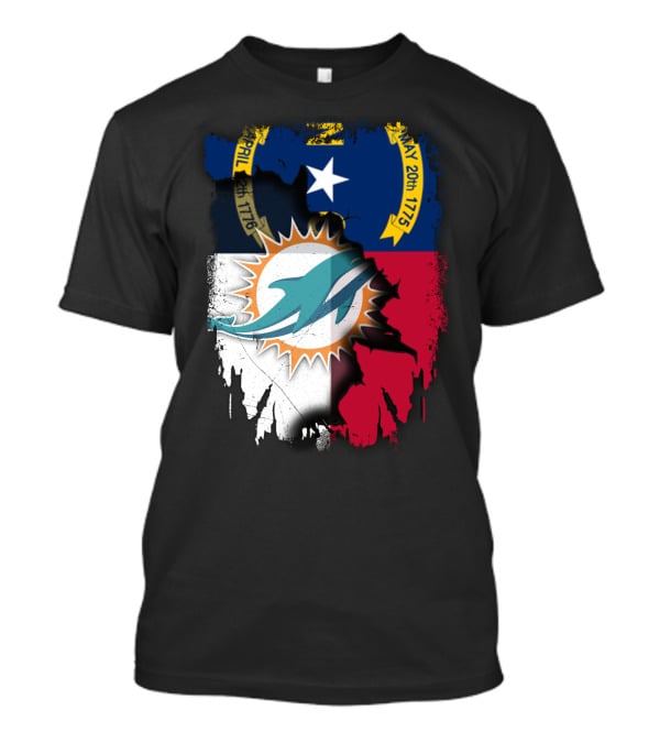 North Carolina Flag Dolphins Miami Connection T-Shirt