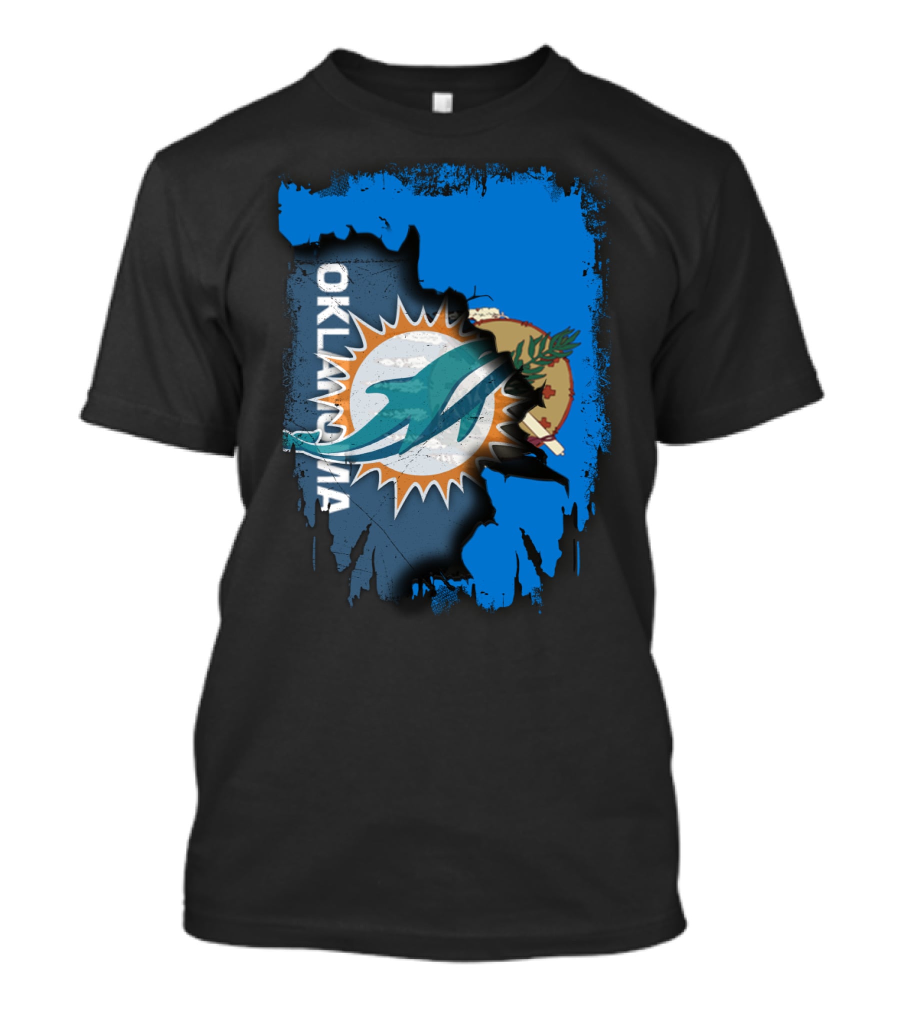 Oklahoma And Miami Dolphins Fusion T-Shirt