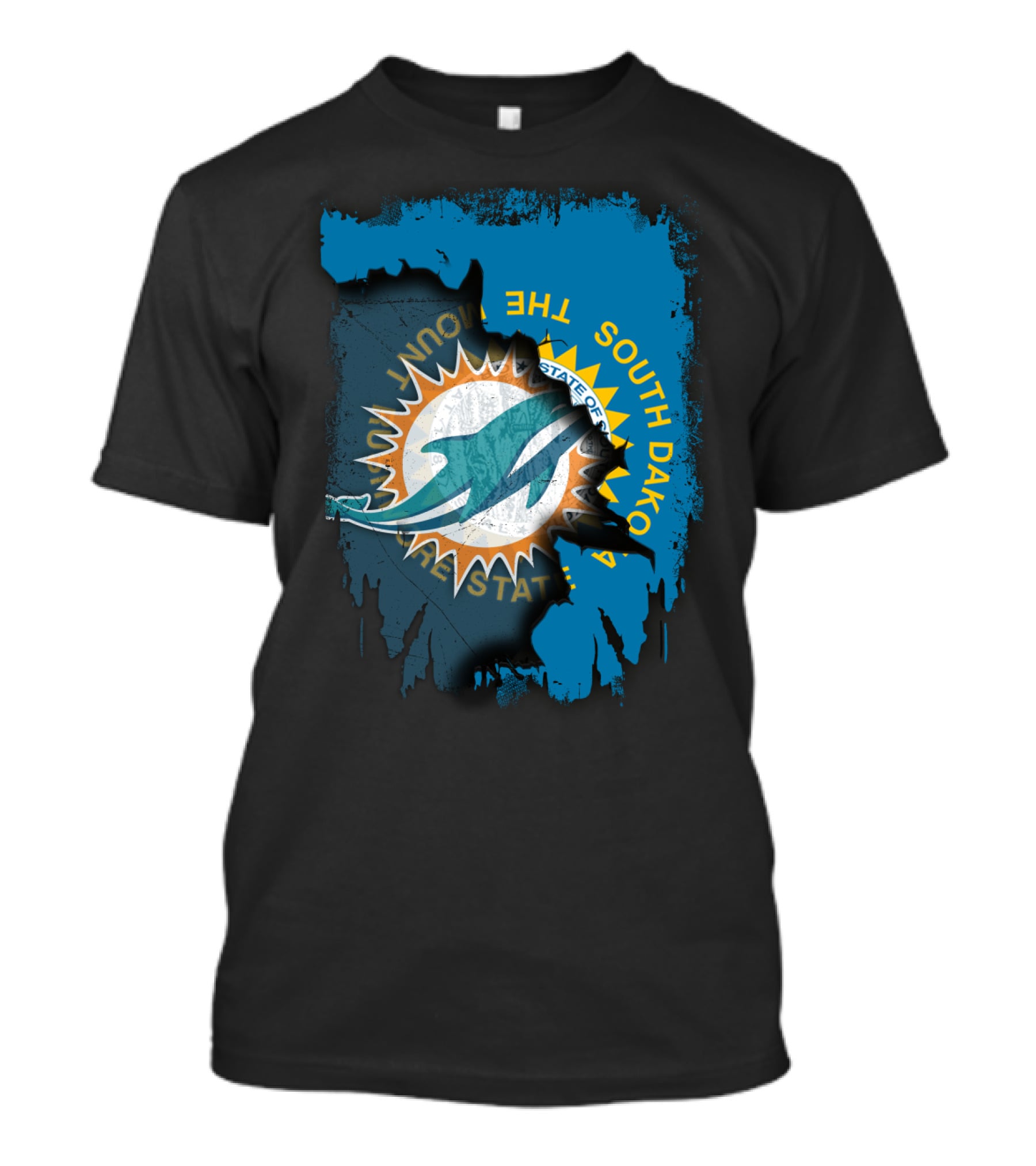 South Dakota State With Dolphins And Miami Dolphins T-Shirt