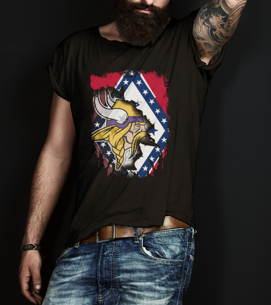 Arkansas Pride With Vikings Warrior And Flag T-Shirt