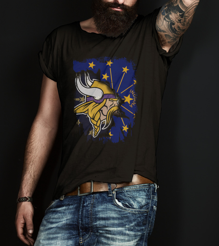 Indiana Together With Vikings Stars T-Shirt