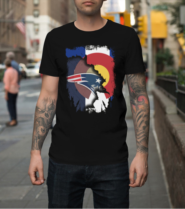 Shirt: Together Colorado With Patriots Logo and Colorado Flag Fusion T-Shirt Together Colorado With Patriots Logo and Colorado Flag Fusion T-Shirt
