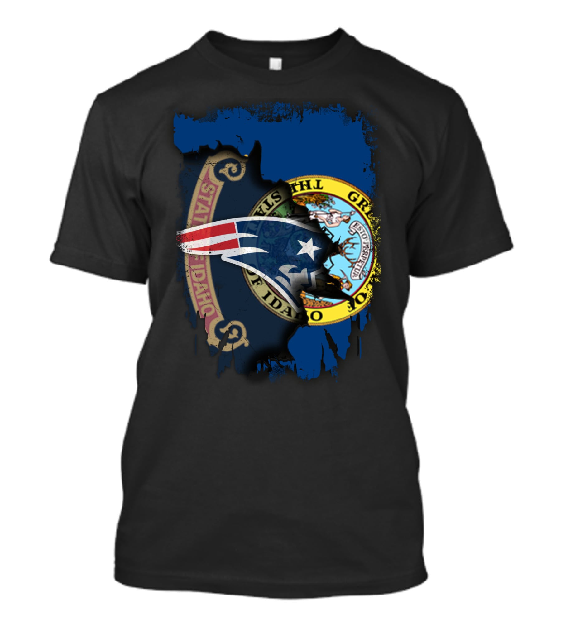 Together Idaho With New England Patriots State Seal Fusion T-Shirt