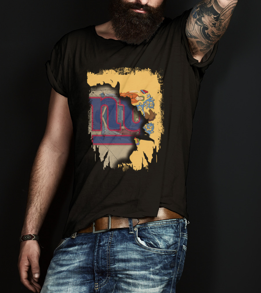 New Jersey Giants Together Flag Fusion T-Shirt