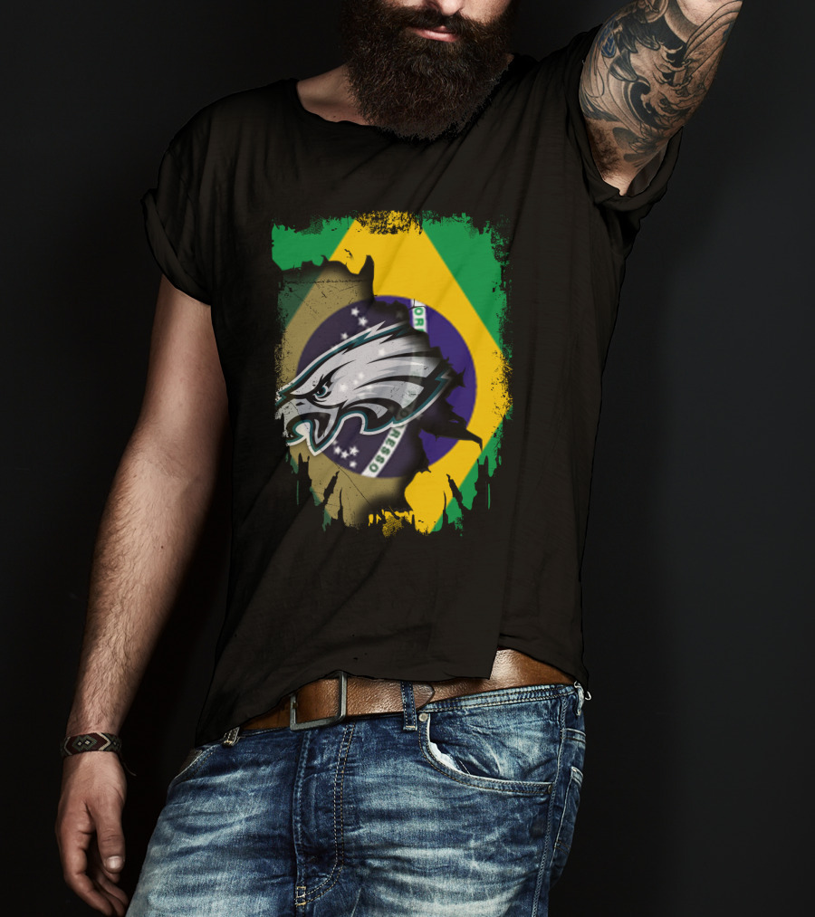 Together Brazil Philadelphia Eagles Fusion T-Shirt