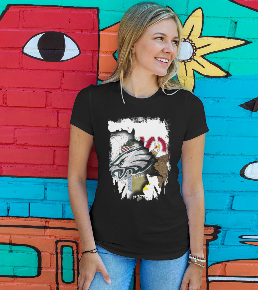 Together Illinois With Philadelphia Eagles Logo And State Flag Elements T-Shirt
