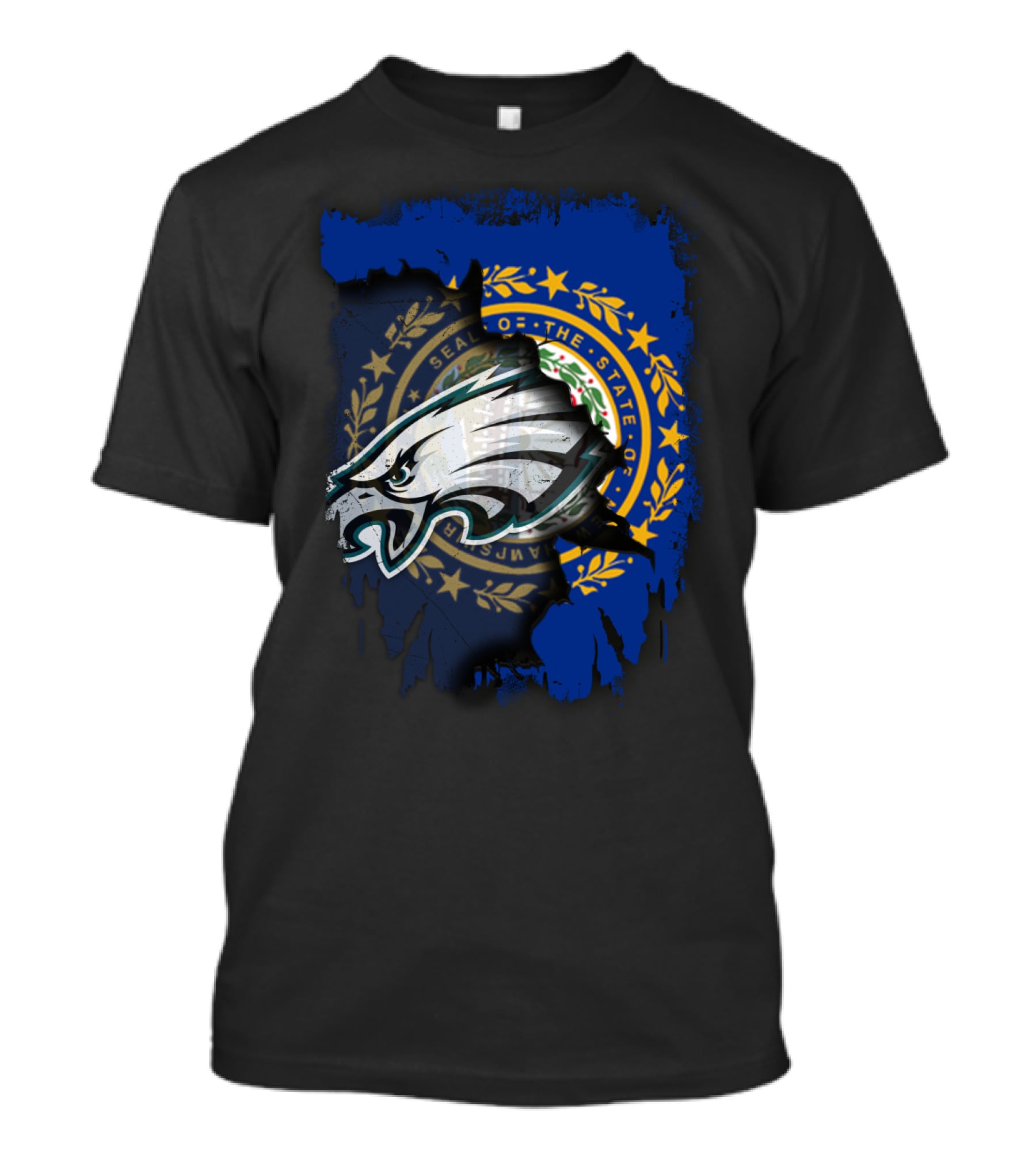 New Hampshire State Seal With Philadelphia Eagles Emblem T-Shirt