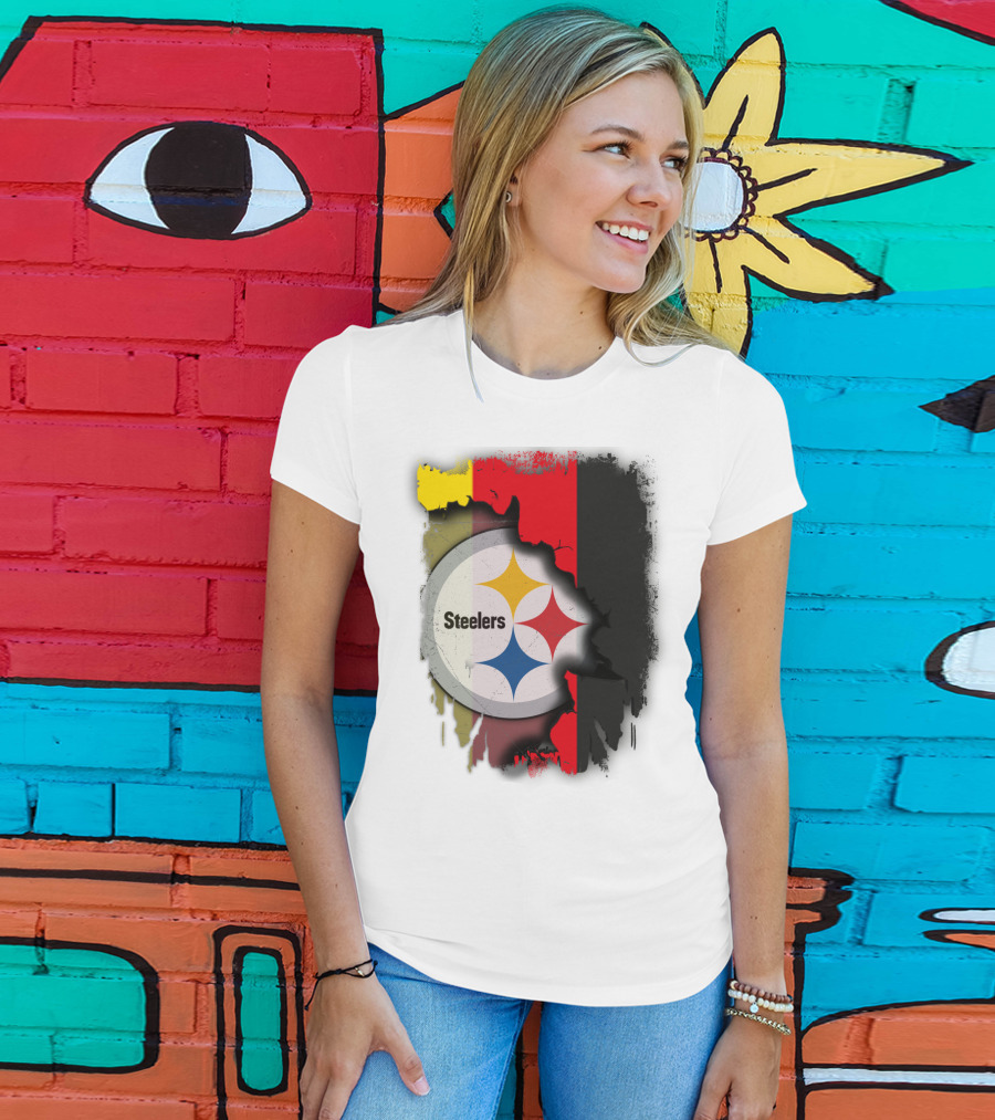 Germany Steelers Fusion With Flag And Logo Elements T-Shirt
