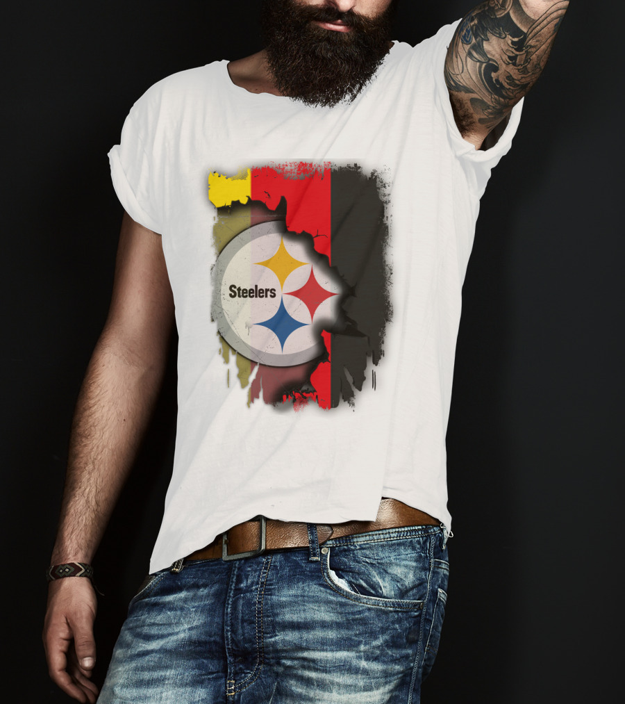 Germany Steelers Fusion With Flag And Logo Elements T-Shirt