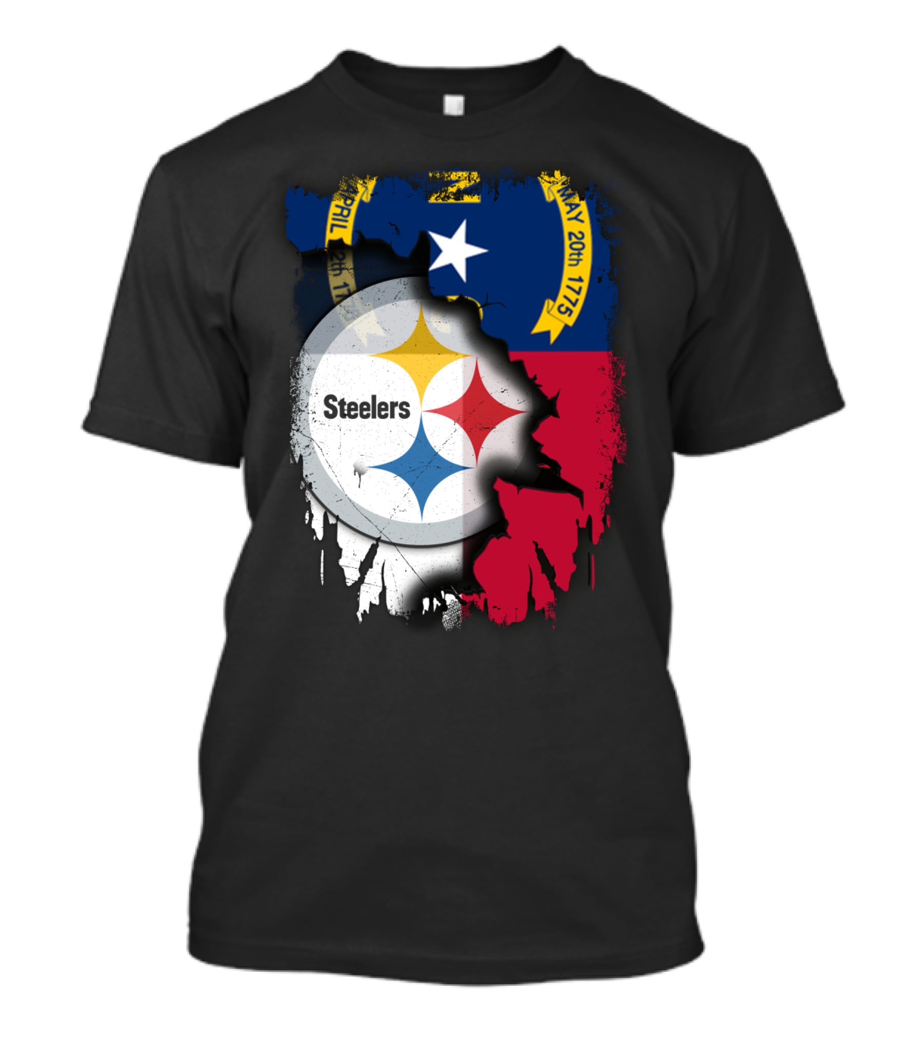 Together North Carolina With Steelers Logo Fusion T-Shirt