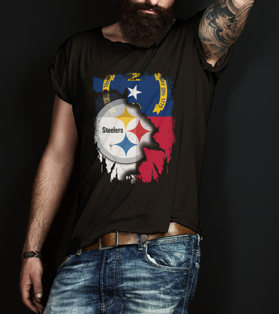 Together North Carolina With Steelers Logo Fusion T-Shirt