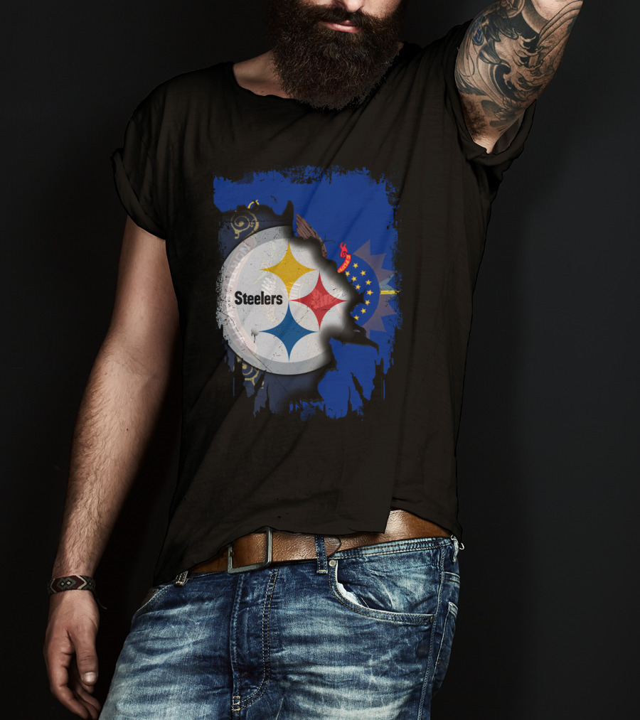 North Dakota And Steelers Fan Unity T-Shirt