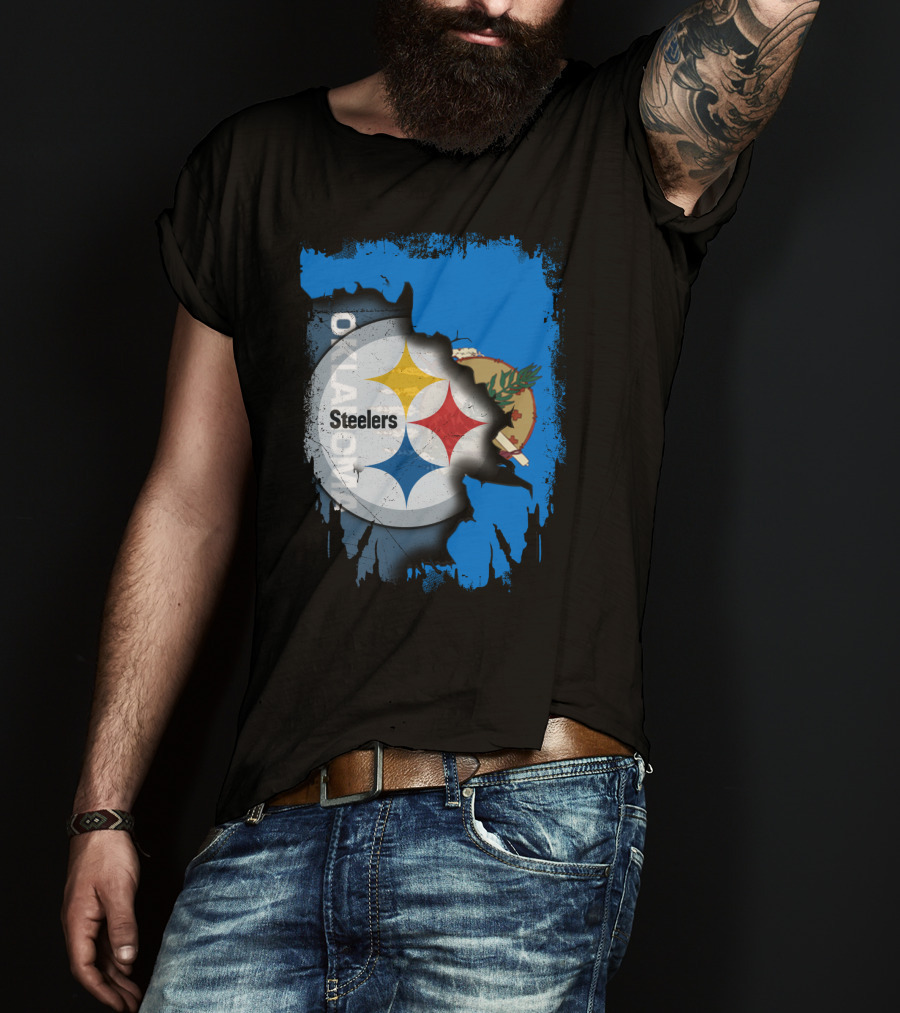 Steelers Oklahoma Pride Flag Fusion T-Shirt
