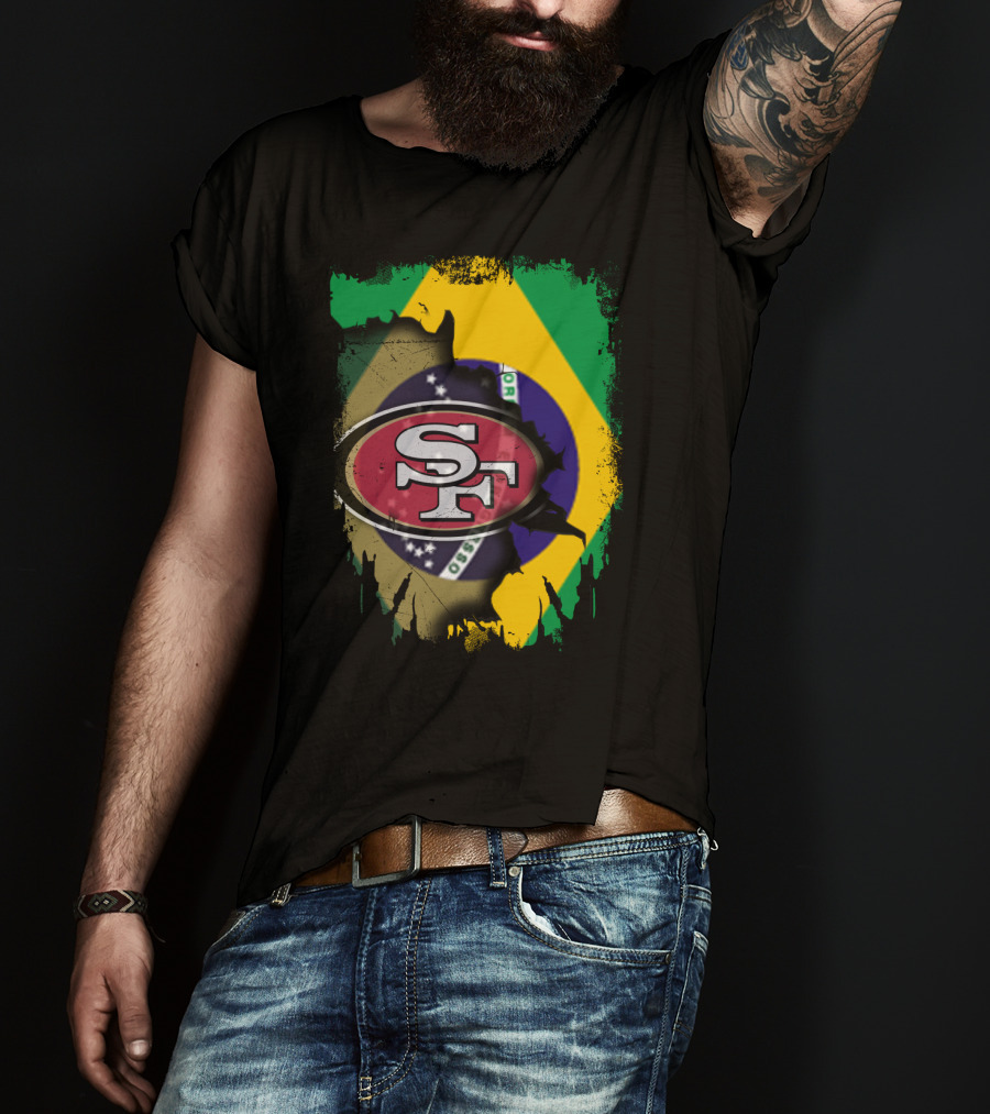 Together Brazil With San Francisco 49ers Flag Fusion T-Shirt