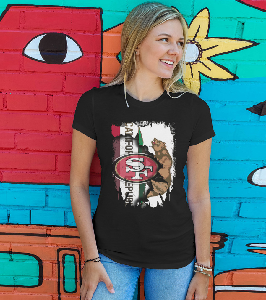 California Republic Bear With 49ers SF T-Shirt