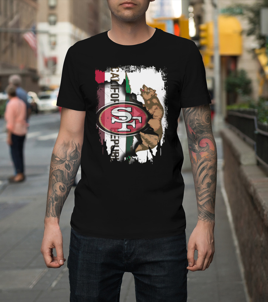 California Republic Bear With 49ers SF T-Shirt