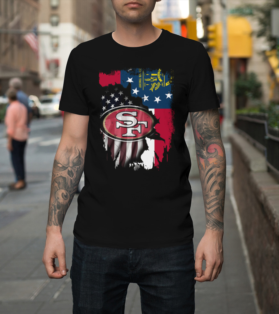 Together Georgia American Flag 49ers SF T-Shirt