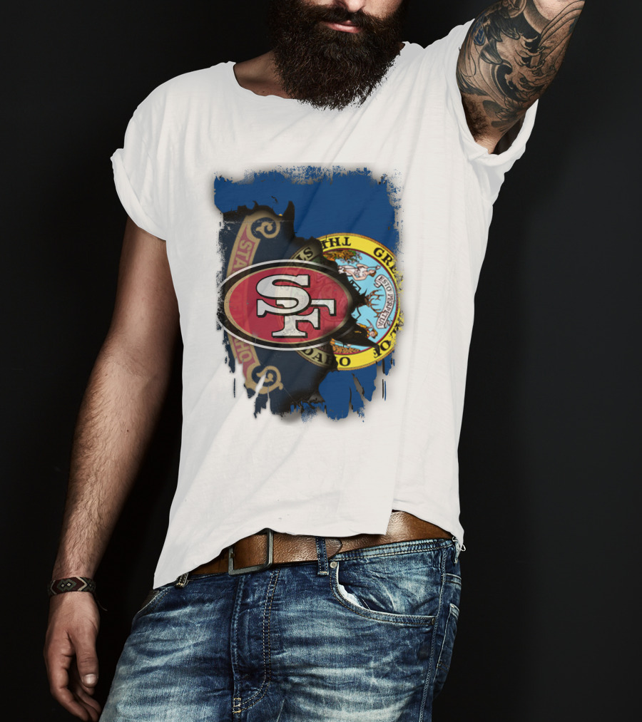 Idaho State Concept With 49ers SF Logo Fusion T-Shirt