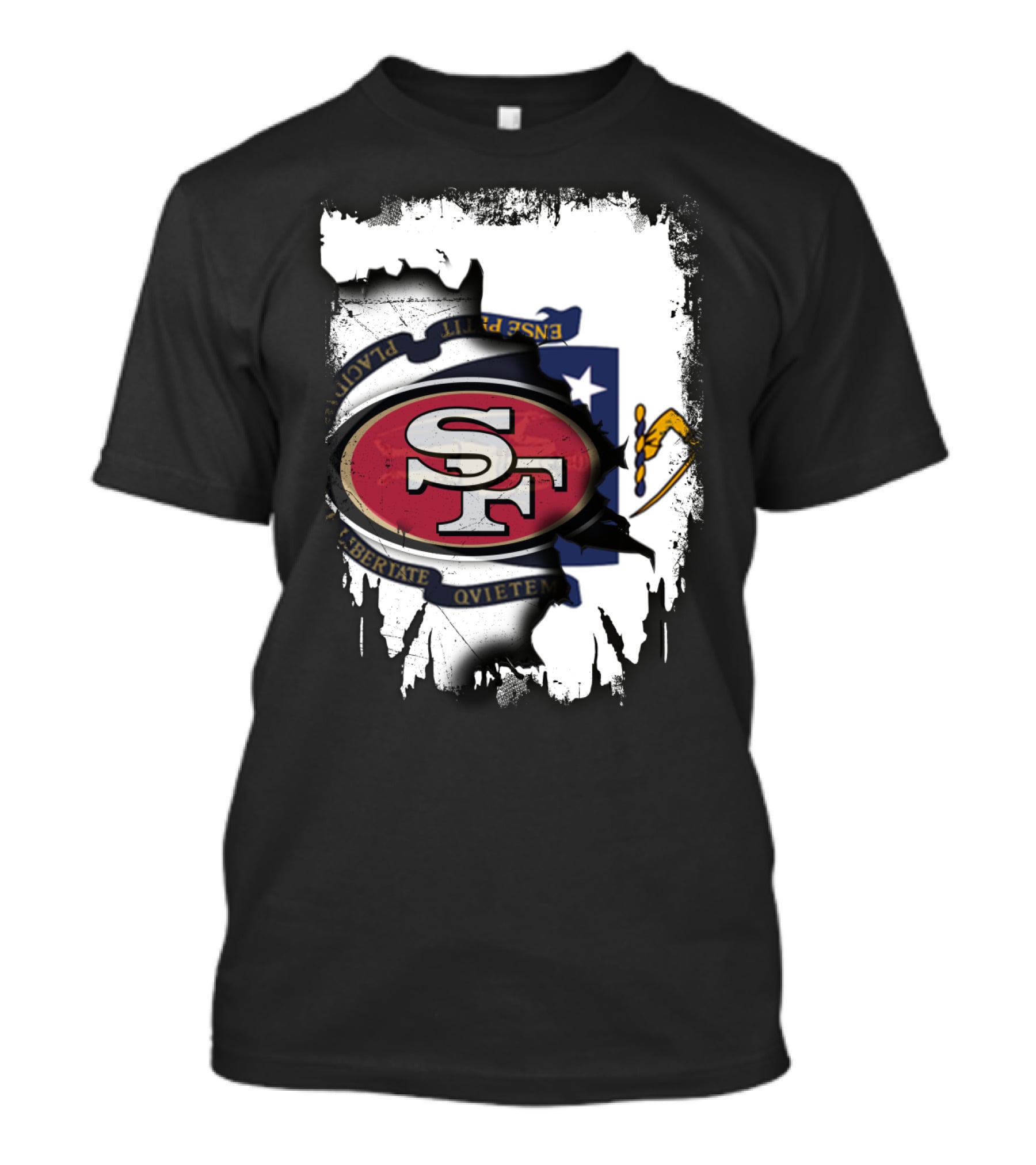Massachusetts And 49ers United Emblem T-Shirt