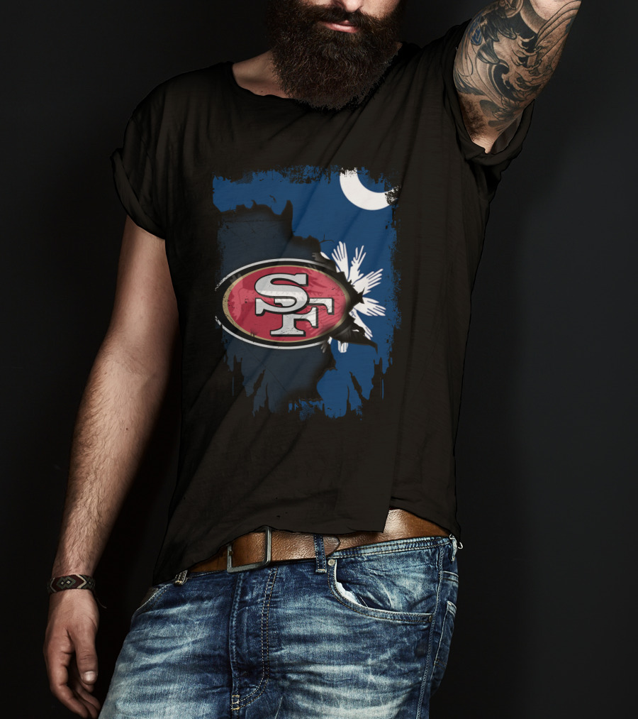 Together South Carolina With San Francisco 49ers Logo And State Flag Elements T-Shirt