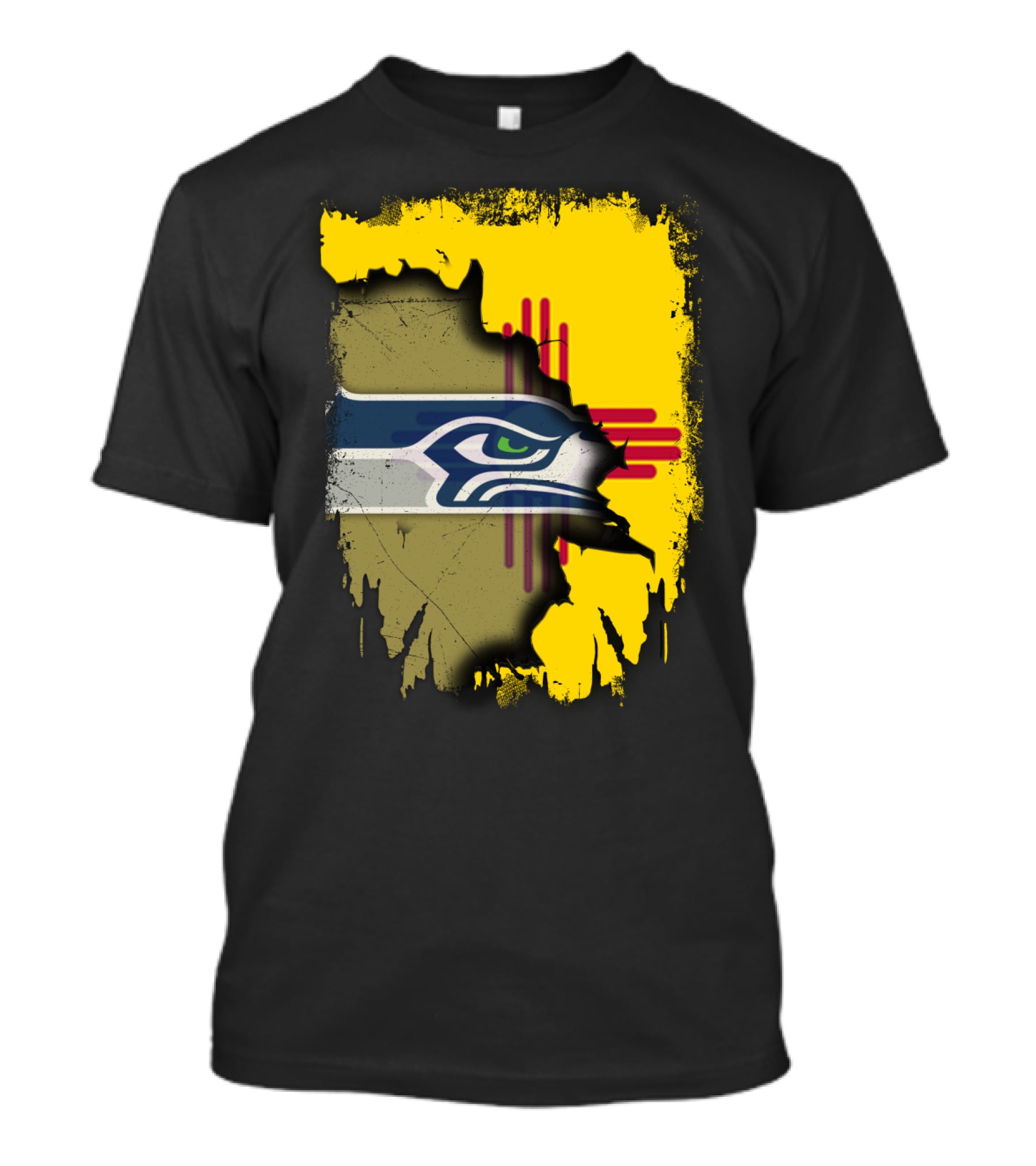 New Mexico Zia With Seahawks Logo Fusion T-Shirt