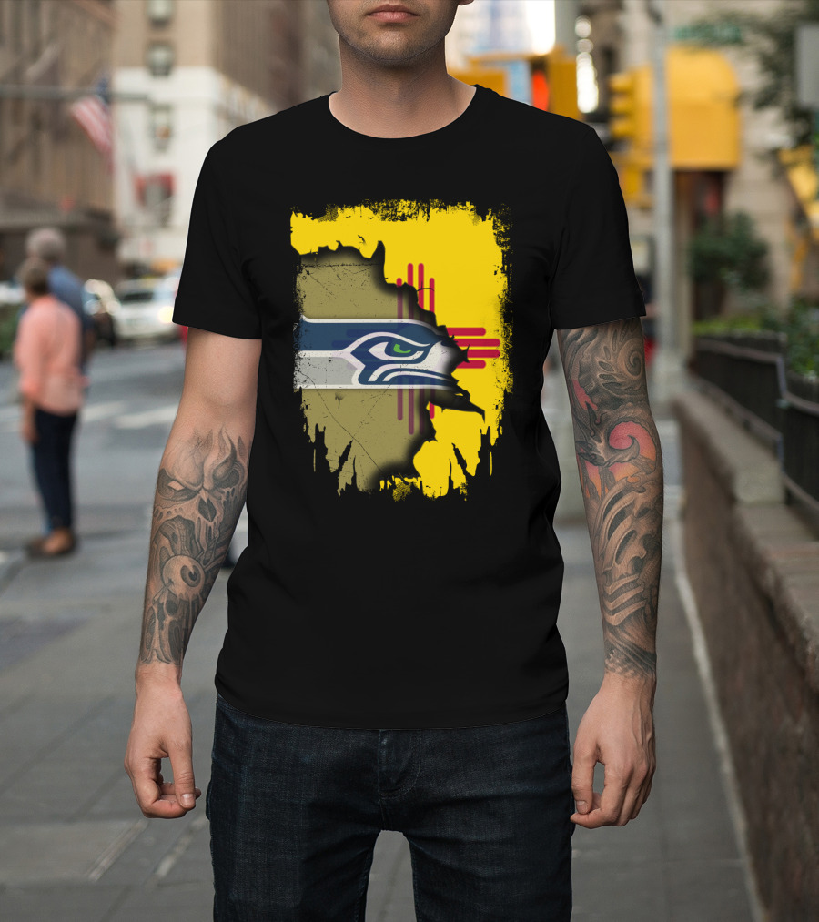 New Mexico Zia With Seahawks Logo Fusion T-Shirt