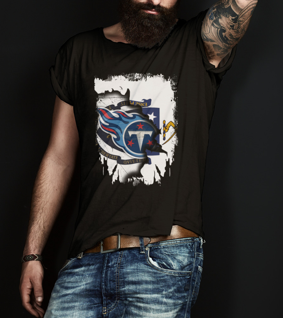 Together Massachusetts With Titans Logo Fusion T-Shirt