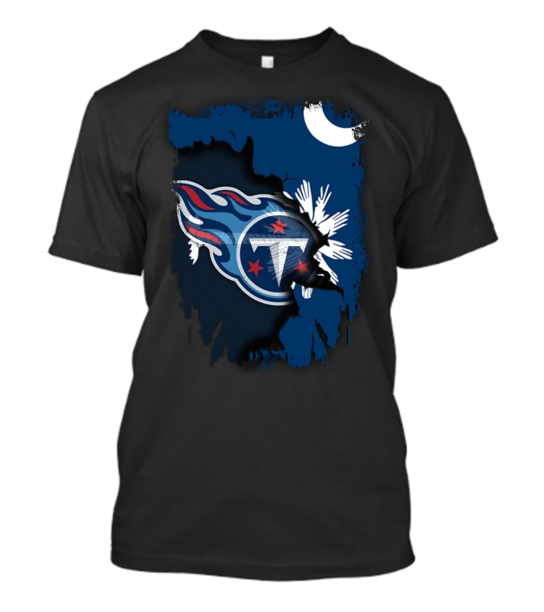 Together South Carolina Titans Moon Palmetto Flag Mashup T-Shirt
