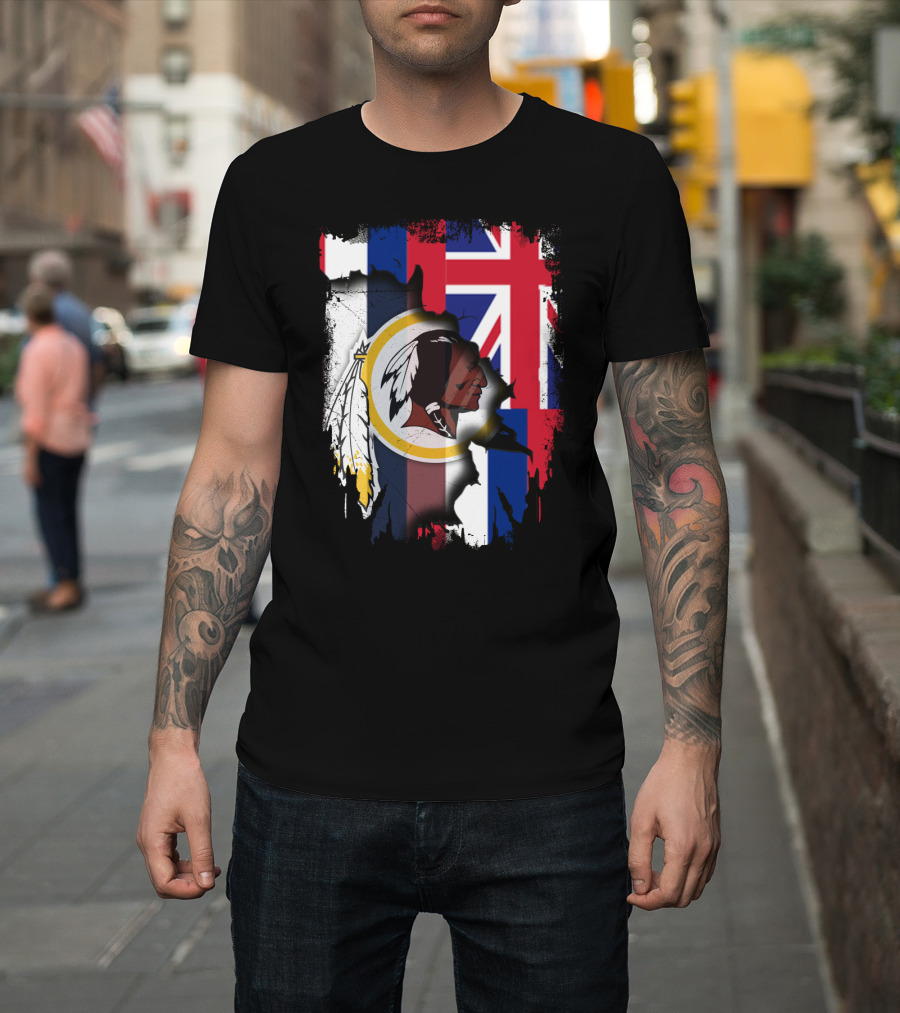 Hawaii Union Jack With Washington Redskins T-Shirt