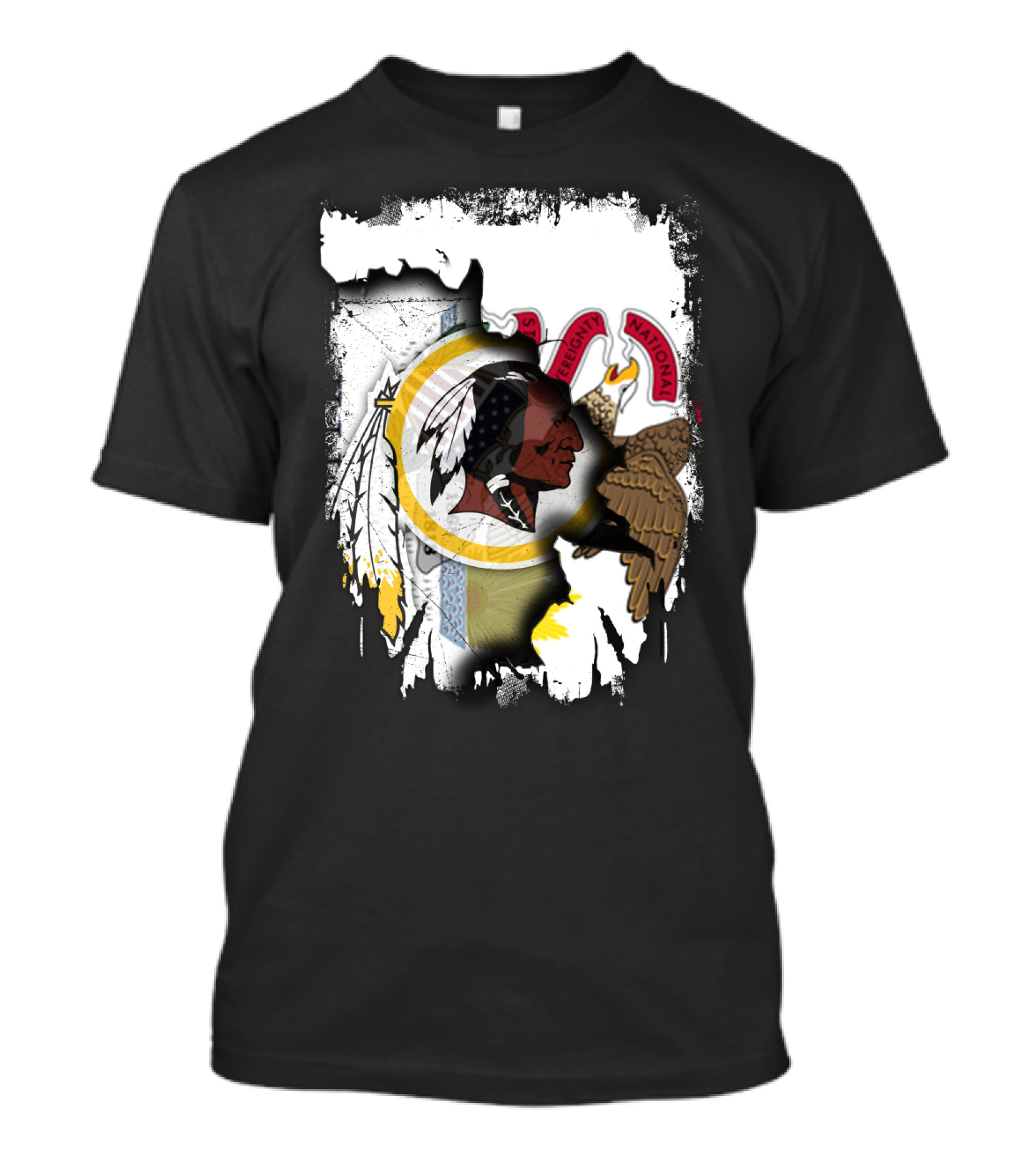 Illinois And Redskins Emblem Together With National And Sovereignty T-Shirt