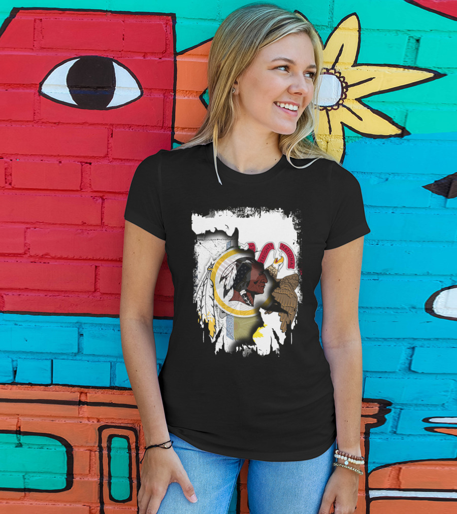 Illinois And Redskins Emblem Together With National And Sovereignty T-Shirt