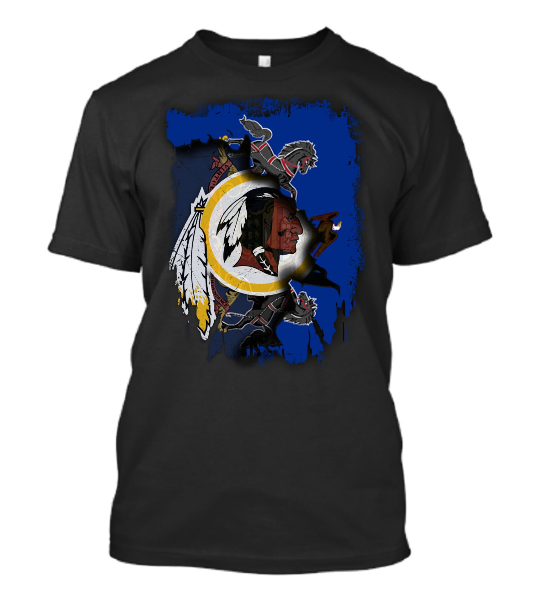 Together Pennsylvania Washington Redskins Logo With Two Black Knights Lions T-Shirt