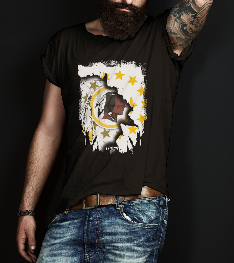 Together Rhode Island Flag With Washington Redskins T-Shirt