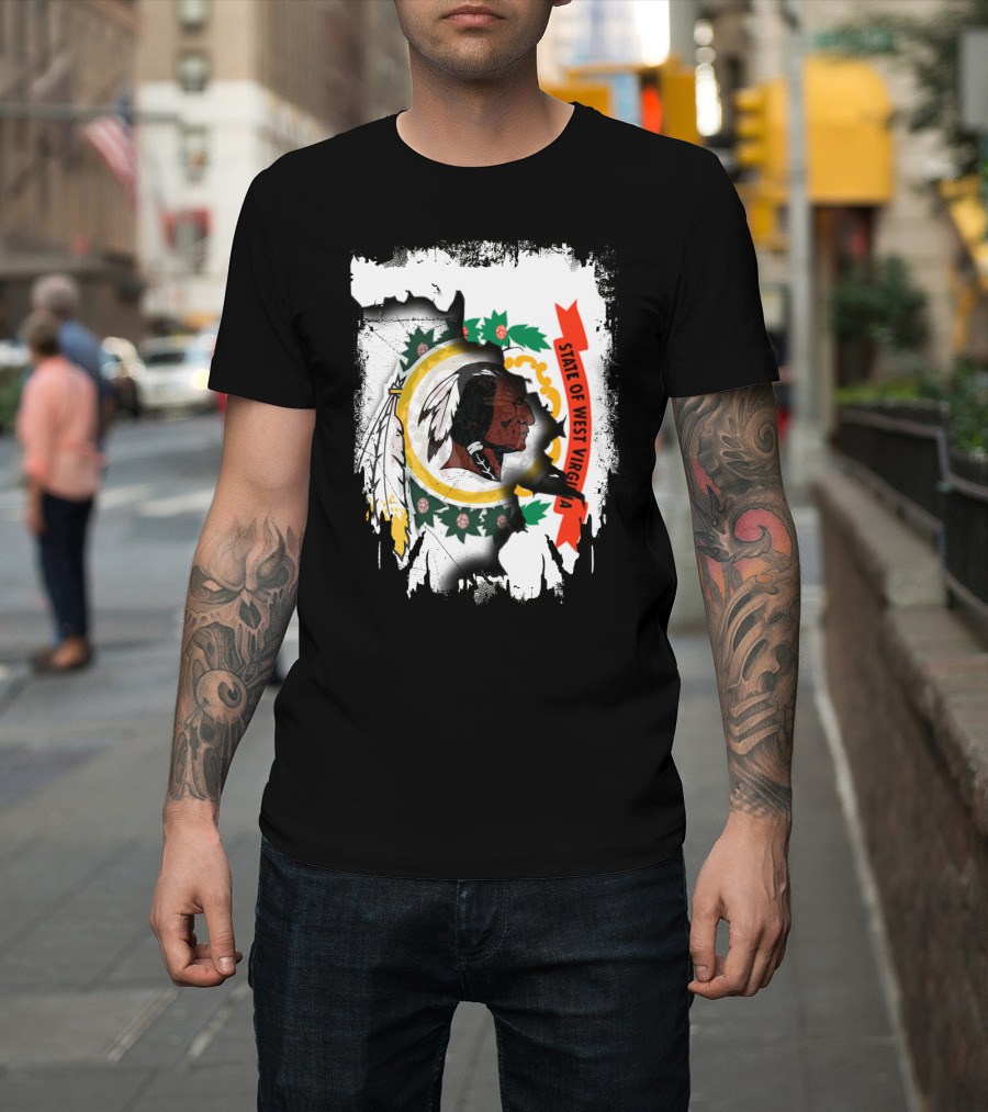 State Of West Virginia Redskins Collaboration T-Shirt