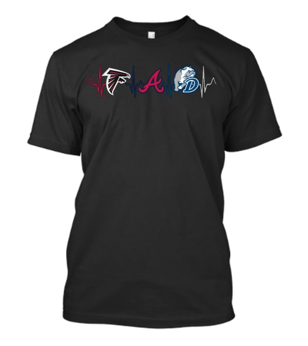 Falcons Braves Bulldogs Heartbeat T-Shirt