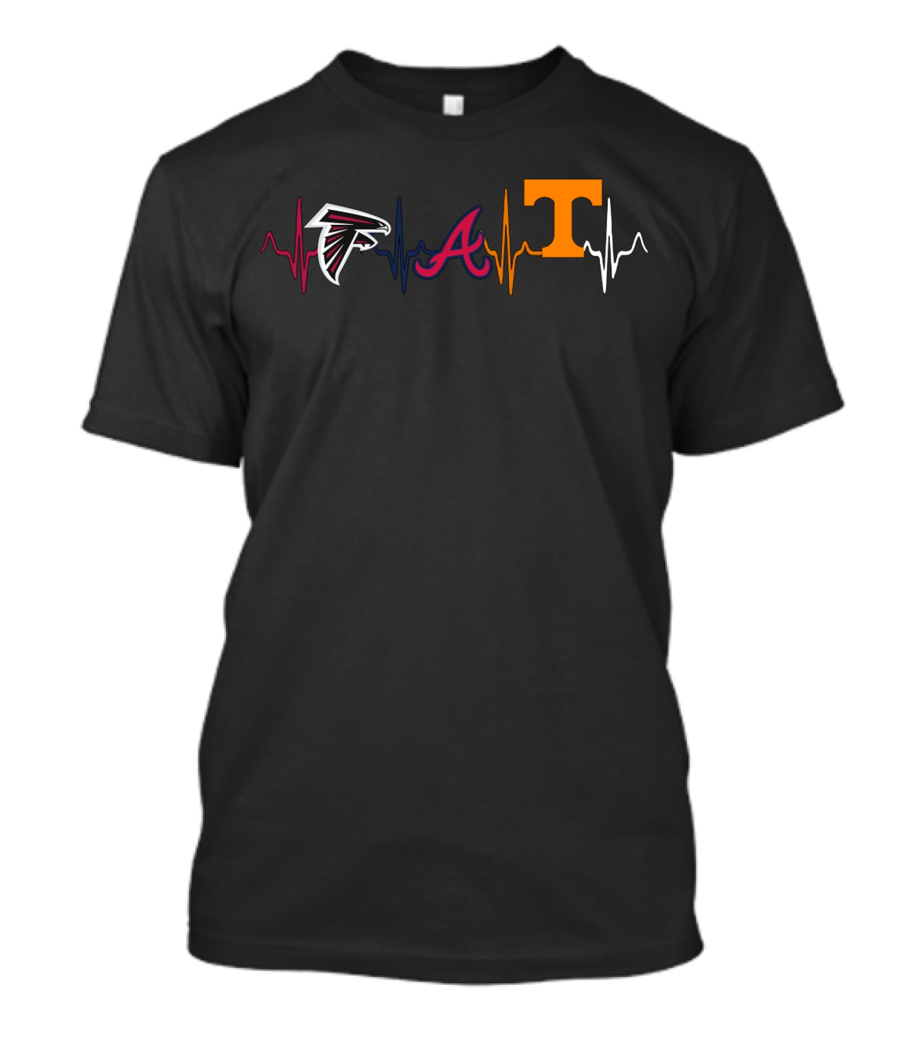 Falcons Braves Volunteers Heartbeat T-Shirt