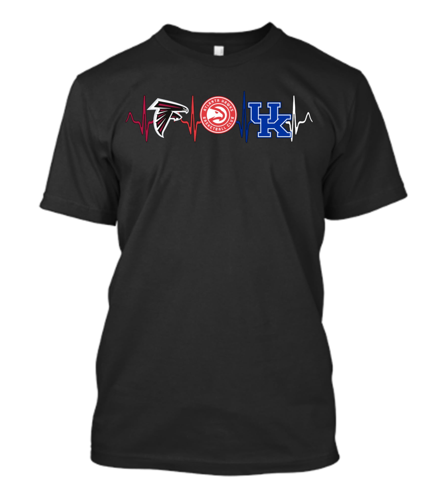 Atlanta Falcons Hawks Kentucky Wildcats Heartbeat T-Shirt